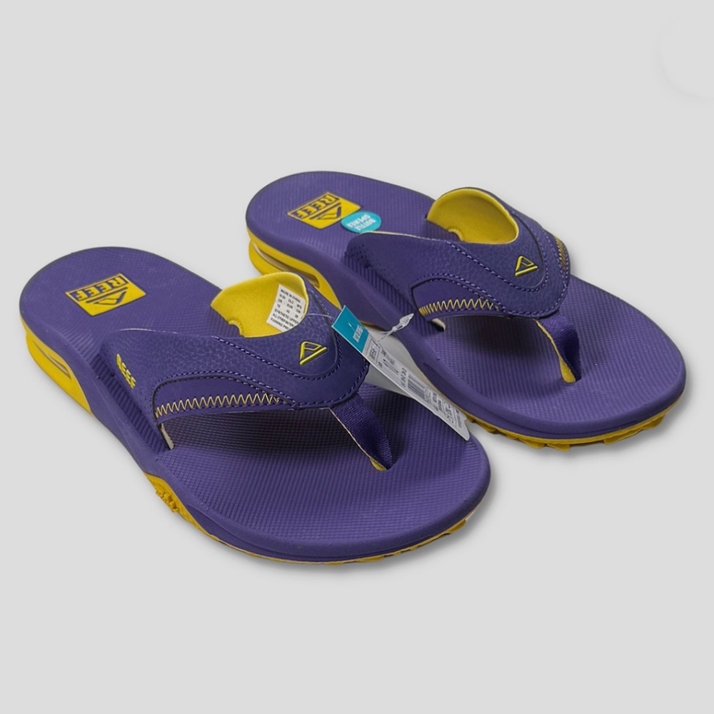 Reef Fanning Pregame / Tailgate Sandals - NWT Mens 10 Purple / Gold - #48764-F4 - Picture 2 of 4